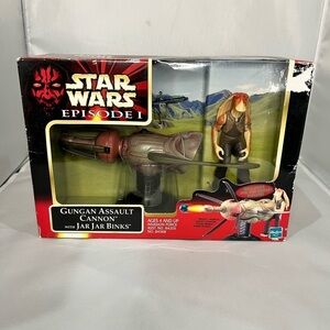Vintage Star Wars Episode 1  1998  Gungan Assault Cannon with Jar Jar Binks